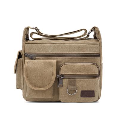 1 Men's Retro Canvas Crossbody Bag, Casual Travel Shoulder Bag, Outdoor Sports with Adjustable Shoulder Straps