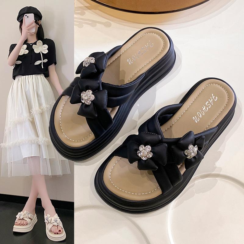 Fashion Fashion Platform Slippers Womens Outer Wear 2025 Summer New Height-Increasing Sandals Fairy Wind Beach Sandals Womens