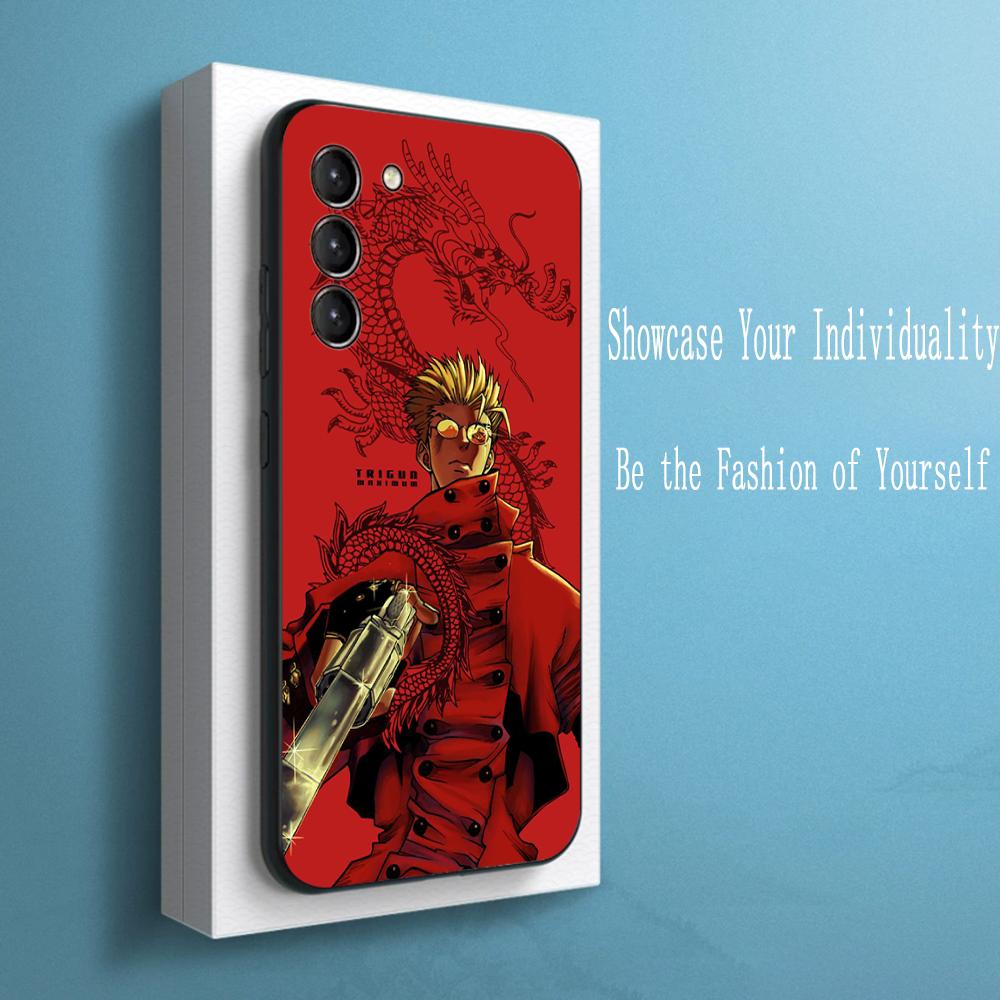 Trigun classic japan anime pattern Phone Case For Samsung Galaxy S25 S24 S23 S22 S21 S20 Plus Ultra Note20 Soft Black Galaxy S20+