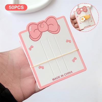 50 Adet Pembe Fiyonk Gösterim Kartları Saç Tokası İçin Kağıt Kart Başlık Kartı Saç
