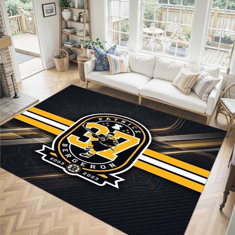 Design Boston Bruins Tappeto in Velluto di Cristallo Accogliente Non?Tappeto Stampato Antiscivolo per Camera da Letto Soggiorno Ingresso
