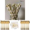 Delightful Gold Polka Dot Stamping Happy Birthday Party Decor Supplies Disposable Tableware Package