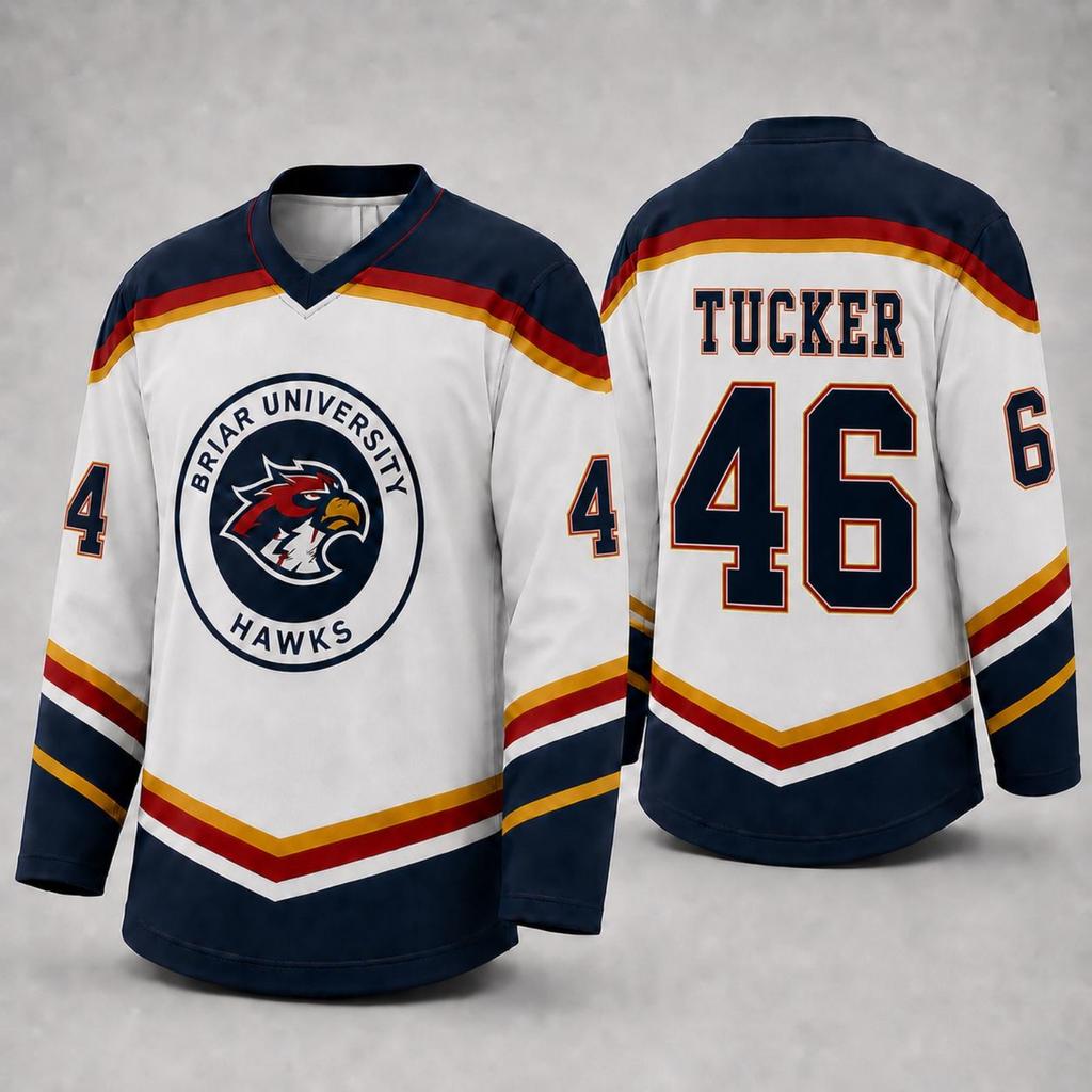 Unisex Athletic Hockey Jersey with Long Sleeves V Neck Design Team Logo and Number Print Suitable for Sports and Casual Wear