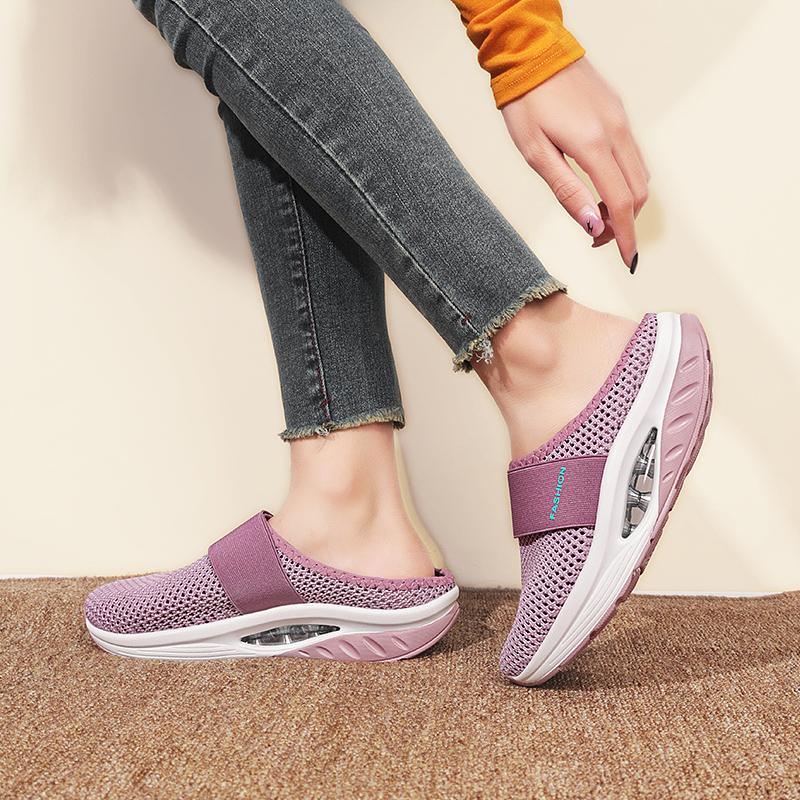 Summer Women Platform Slippers Casual Slip on Plus Size Black Pink Grey Elevator Sandals Shoes for Girls
