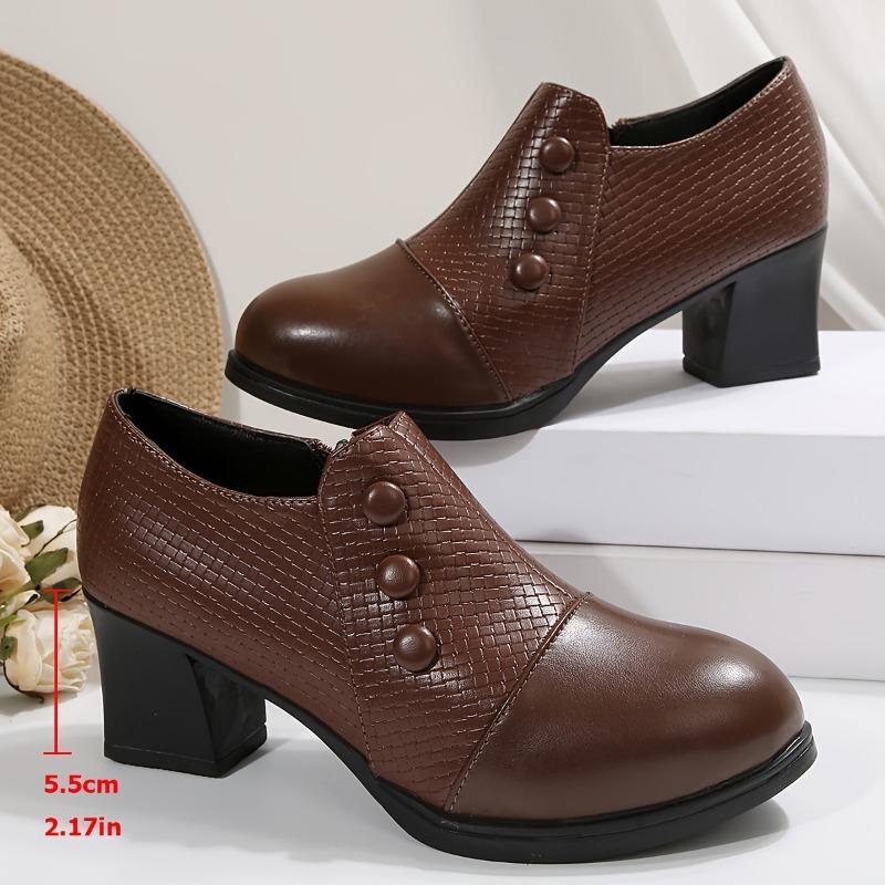 Spring 2025 New Pointed Toe Chunky Heel Slip-On Women's High Heels