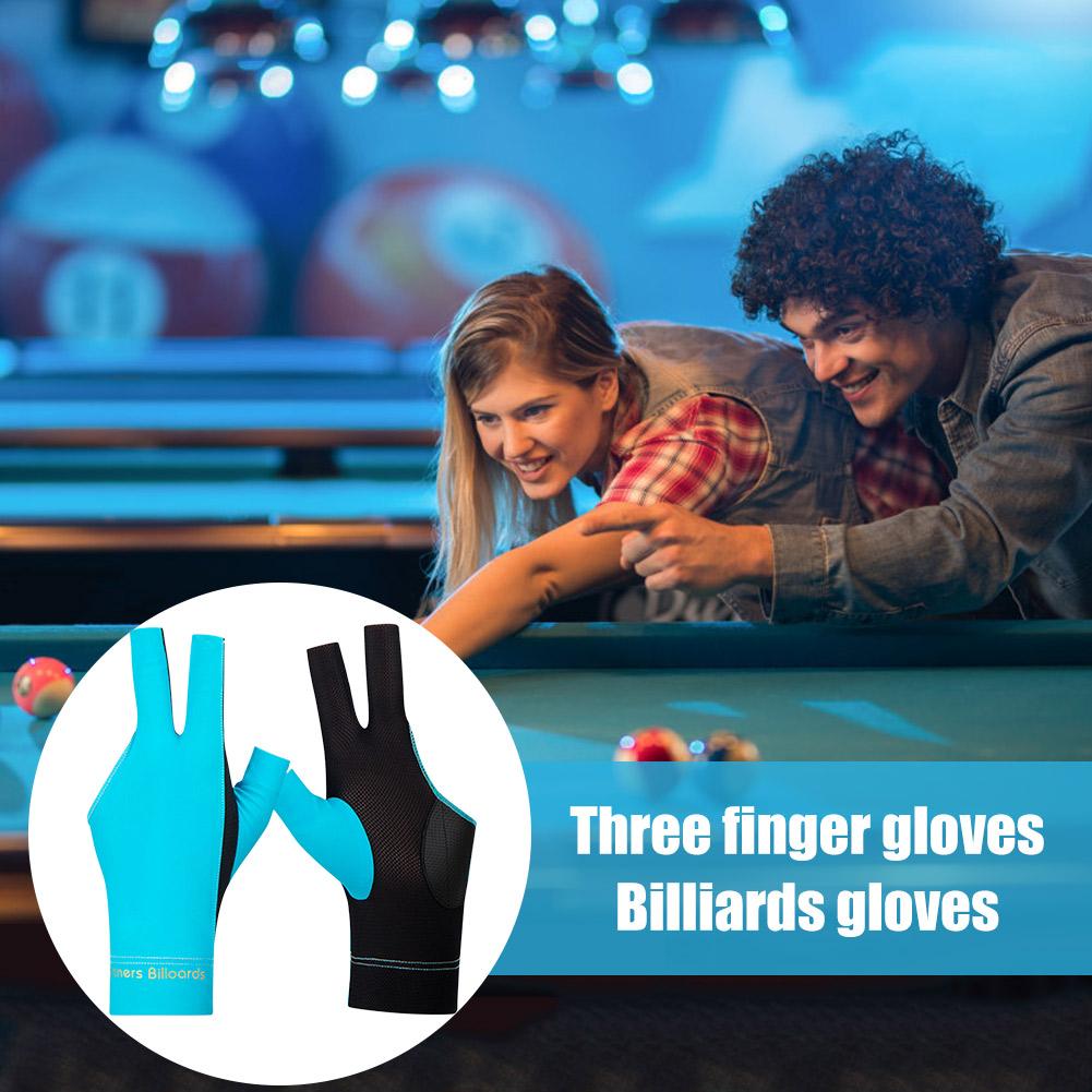 1pc Billiard Gloves Breathable Open Finger Snooker Billiards Gloves Antiskid Portable Lightweight Reusable Training Accessories