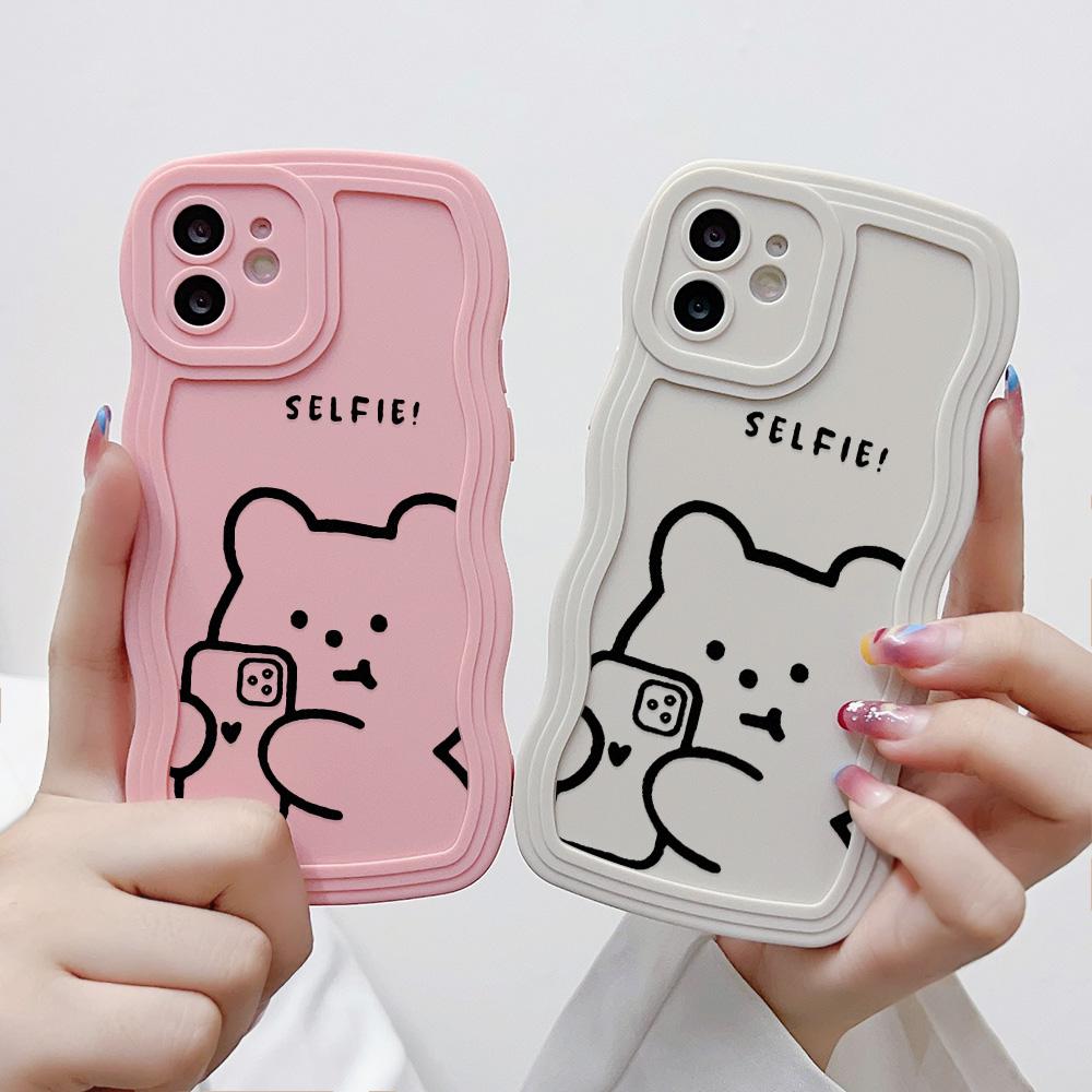 Mobile Phone Cases for iPhone 11 13 XR 15 Pro Max 12 14 Pro Max Case iPhone 16 7 Plus 8 Plus XS Max Big Wave Solid Color Cartoon Anti-drop Waterproof