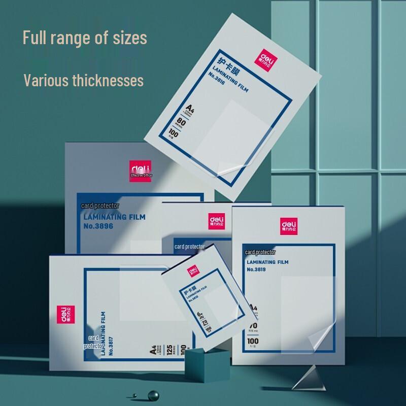 Deli 3819 Transparent Laminating Film (100 Sheets) CN Plug (adapter Included)