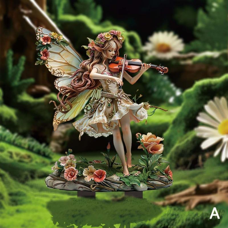 Transparent Acrylic Flower Fairy Courtyard Garden Park Elf Decorative Insert