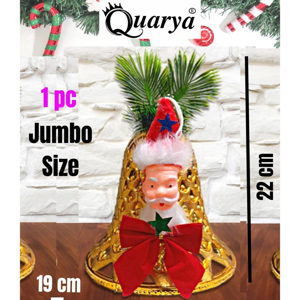 Christmas Decoration Merry Christmas Golden Bell Shaped Decorative Items for Xmas Santa Bells for Home Office Decoration