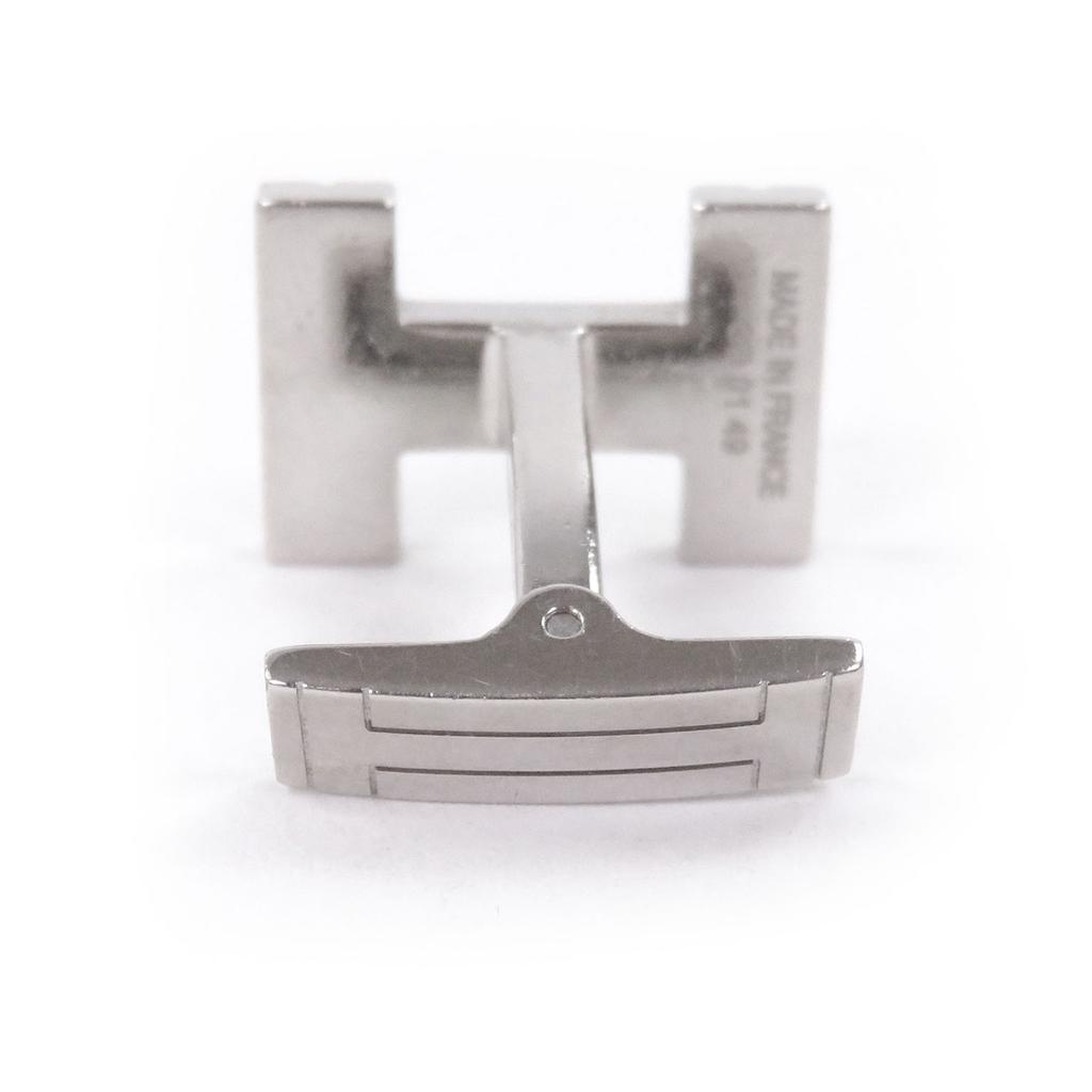 Great HERMES Cufflinks cufflinks H logo Silver mens Used