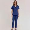 Women's Uniforms Quick Dry Fabrics V-Neck With Pockets Short Sleeves Long Pants Solid Color Workwear Suit