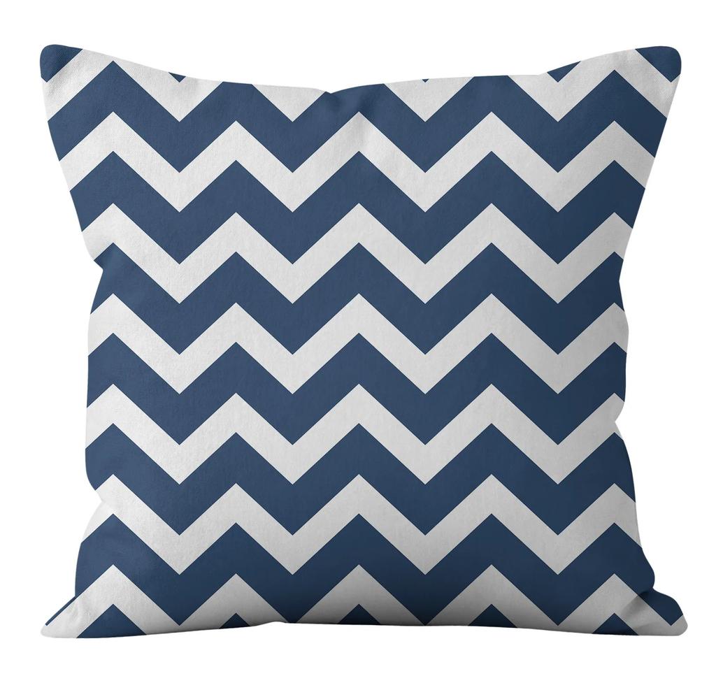 Simple Blue Printed Pillowcase Car Ornaments Office Living Room Home Pillowcase