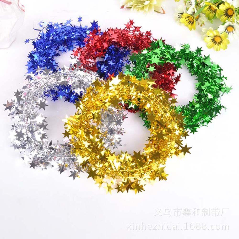 7,5 m Weihnachtsbaum Neujahr Weihnachten Hängeornamente Weihnachtsdekoration Stern Kiefer Lametta Rattan Girlande