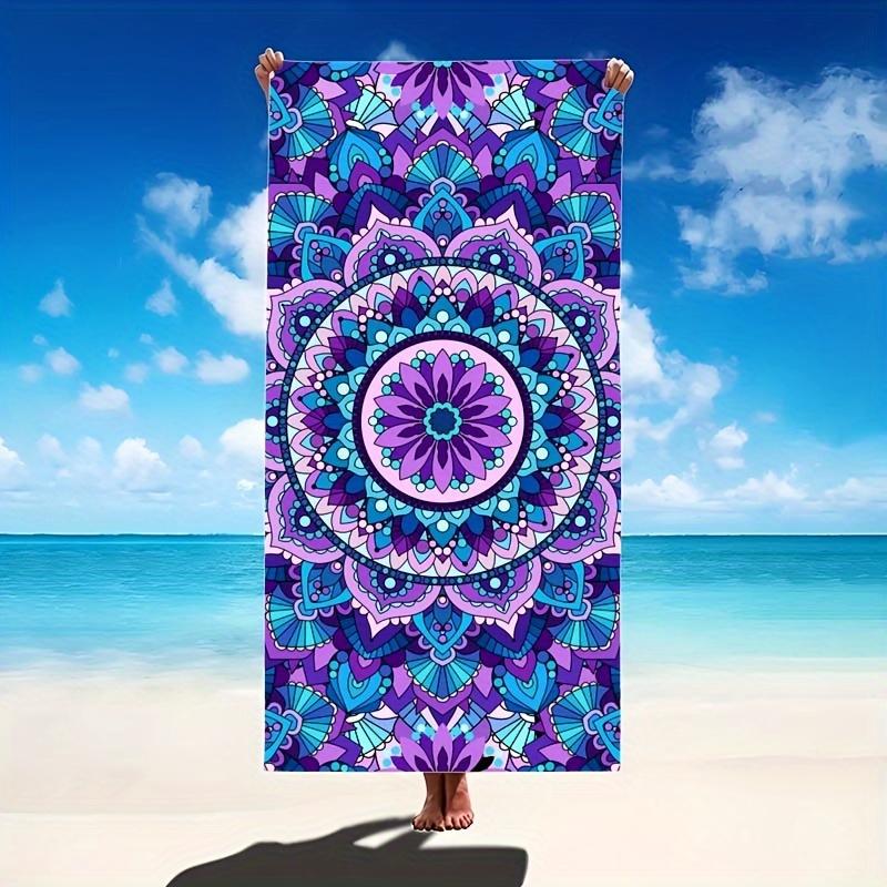 

Mandala Pattern Sandproof Microfiber Beach Towel, Soft Absorbent Quick Dry for Swimming Camping W30*H60(CM)