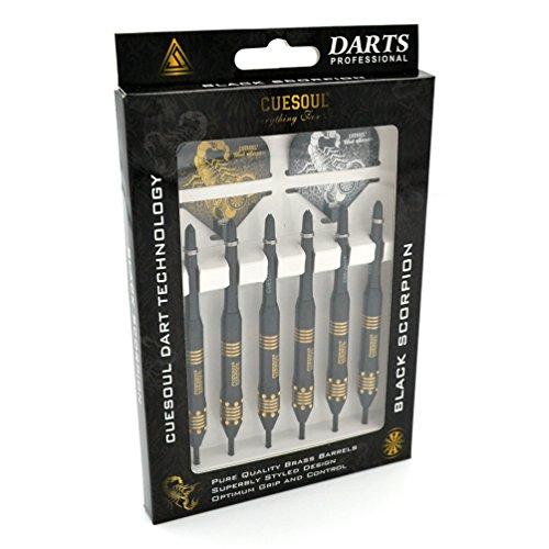 Conjunto de Dardos de Latão CUESOUL Black Scorpion 24g Ponta de Aço - Pacote de 6 Peças(CSBS-F3202)