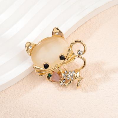 Tier süße Katze Strass Brosche personalisierte kreative Kätzchen Corsage Anzug Zubehör Kragen Pin Out
