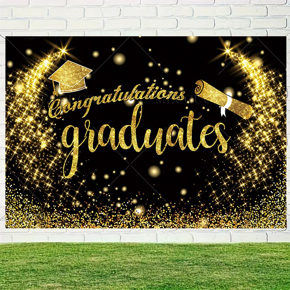 Graduate Themed Banner Customized Student Outdoor Garden Party Decorations Provided Portrait Photography Background Studio Props