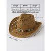 Unisex Hollow Out Woven Straw Cowboy Hat With Turquoise Shell Bead Band