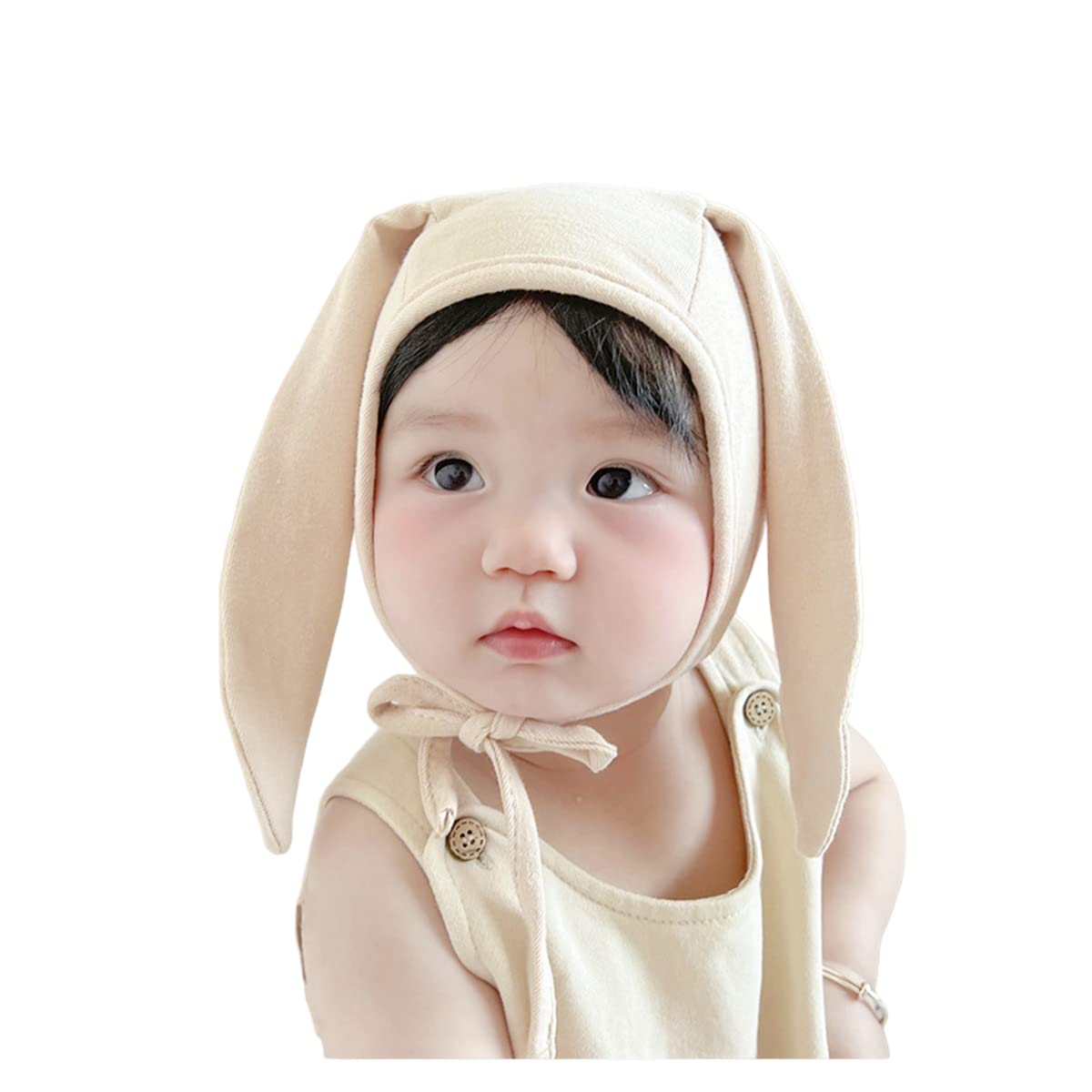 

VNGOLERRY Baby Rabbit Ear Korean Cute Bunny Ear All Ear Sun Commemorative New Card Sleeping Position Monthly Ivory Hat, Bonnet, Plain, Style, Cap, бежевый