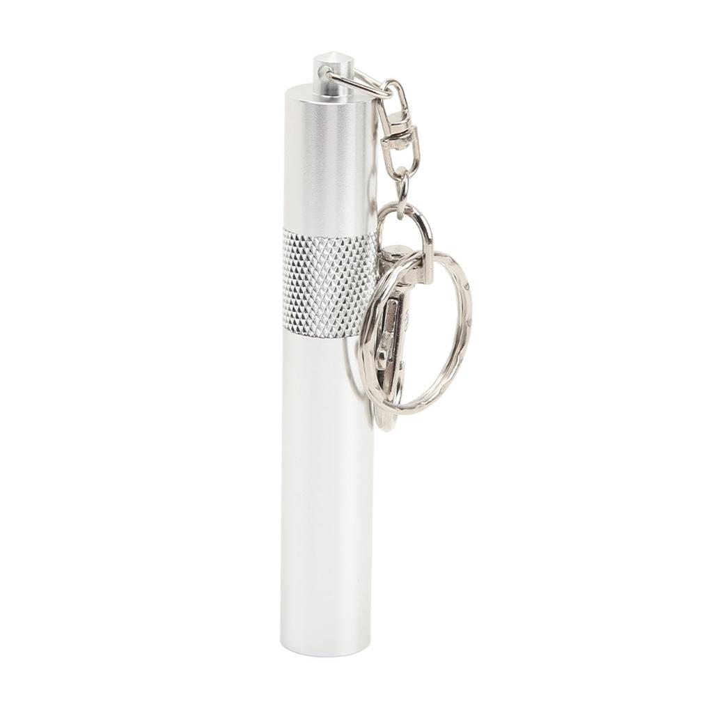 Cue Tip Pricker Tool with Key Chain 6063 Aluminum Prick Storage 2 in 1 Prevent Slip Billiard Cue Tip Pick Silver
