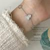 Luxury Women's Gourd Bracelet: Silver-Gilt, Mother-of-Pearl, Agate Jewelry, Unique Bangle, Handcrafted Design.