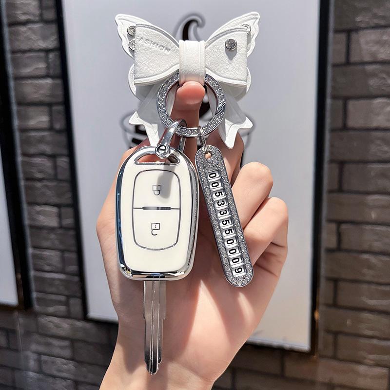 2/3 Buttons Fit For Renault Duster Dacia Scenic Master Megane Soft Tpu Auto Key Fob Case Cover Housing Mount Key Ring Protector Key Fob Ring