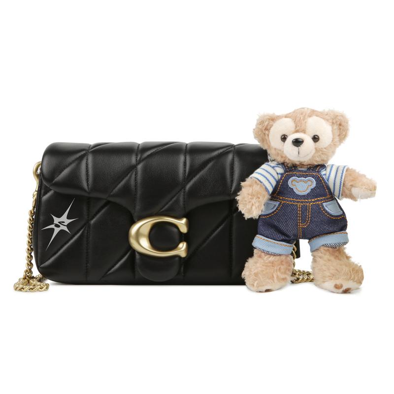 

COACH shoulder bag [Customized bag] Tabby 18 Jiuqi black card croissant gentle temperament hand-painted graffiti pendant sheepskin Rotating jeans чорний