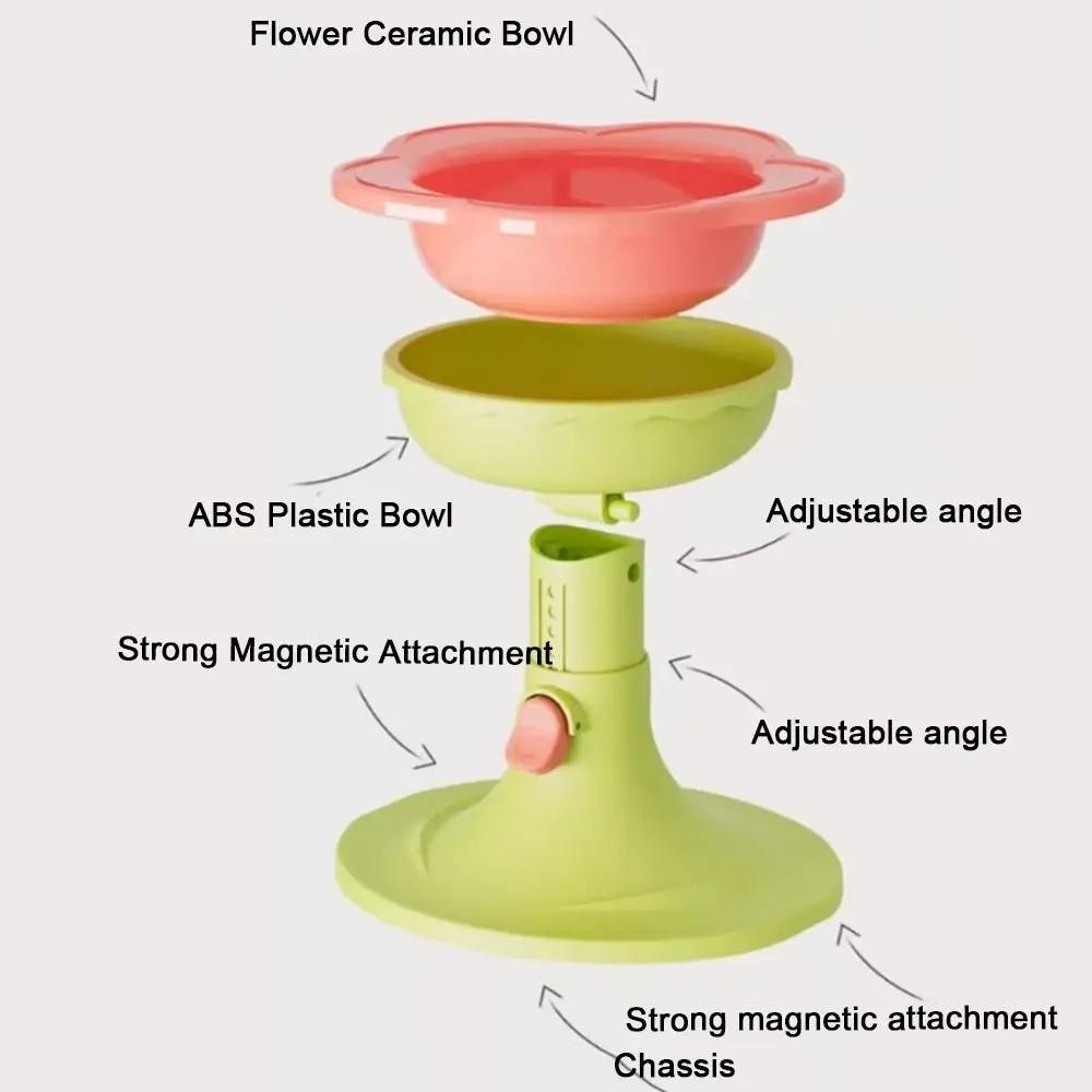 Large Capacity Ceramic Cat Bowl Flower Dog Bowls Durable Pet High Foot Bowl Pet Feeding