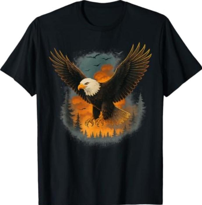 Vintage Eagle Forest Animal Wildlife Gift T-Shirt
