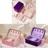 Leather Jewelry Box With Soft Double Layer Storage For Travel And Gift Use