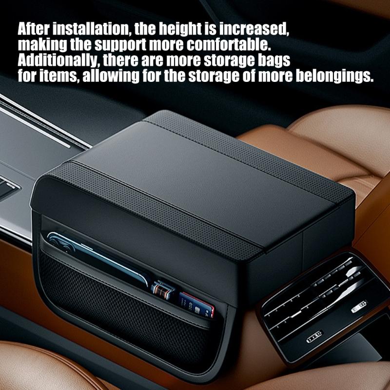 Car Center Armrest Pad Console Cover with Side Storage Bags Hand Cushion Interior Accessories for Driving Comfort