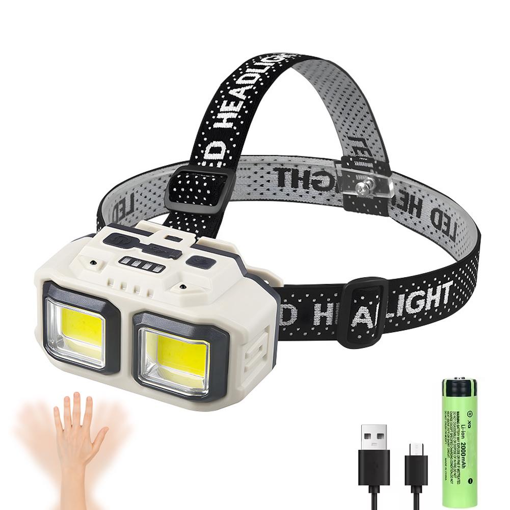 LED Induction Headlamp 4 Lighting Modes Type-C Charge Head Flashlight Outdoor Waterproof Camping Headlamp LED Sensor Headlamp