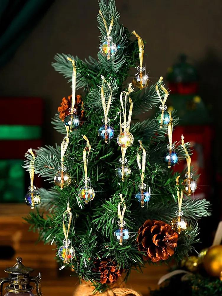 22mm Electroplating Colorful Glass Ball Pendant Crystal DIY Christmas Decoration Christmas Tree Pendant