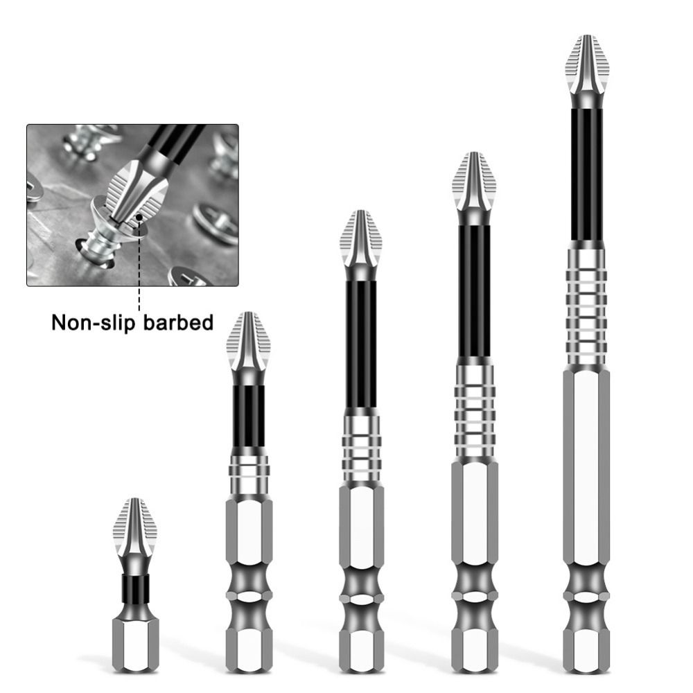 K5 Non-slip Impact Phillips Screwdriver Bit S2 Alloy Cross Drill Bit Portable Driver Bit