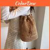 Woven Bucket Bag For Women With Drawstring Closure For Casual Summer Travel