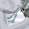 Hollow Flower Pendant Keychain Crystal Star Beaded Keyring Unique Whale Decors  Valentines Day Gift Bag Car Ornament