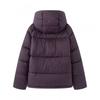 Womens Winter Warm Hooded Cotton Padded Jacket Solid Color Casual Style Long Sleeve Zipper Front