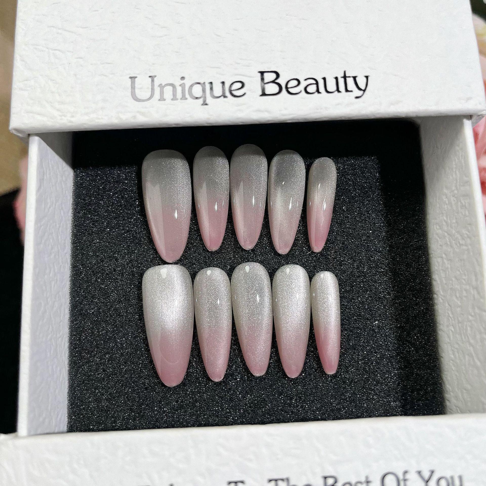 

Градиентный кошачий глаз Ручной работы Носимый Длинный Маникюр – Стиль Фантомного Отбеливания Extra Small