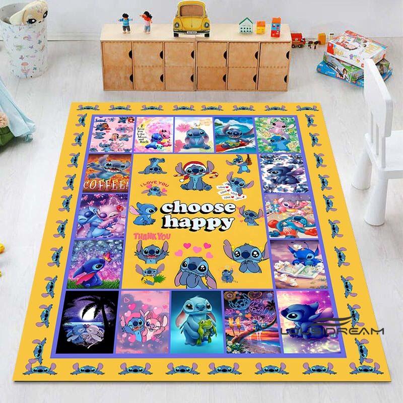 

I LoveM- S-Stitch Cartoon-Print Rug — Non-Slip Kitchen Mat, Outdoor Carpet, Home & Bedroom Decor, Yoga Mat, Birthday Gift. 60x90cm