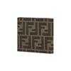 Fendi Ff Logo Monogram Double Fold Design Jacquard Fabric With Leather Wallet Men Wallet Brown 7M0169ALWKF0L3T