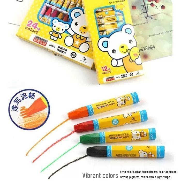 Oil Pastel Crayons and Drawing Pens Set for Kids and Students - Available In 12, 18, 24, or 36 Colors