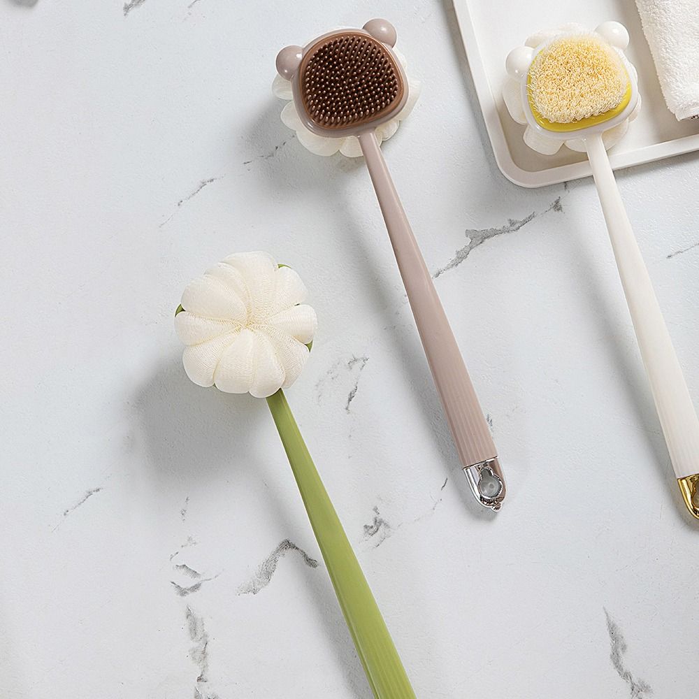 2 In 1 Shower Brush Long Handle Body Exfoliating Brush Creative Rubbing Back Artifact