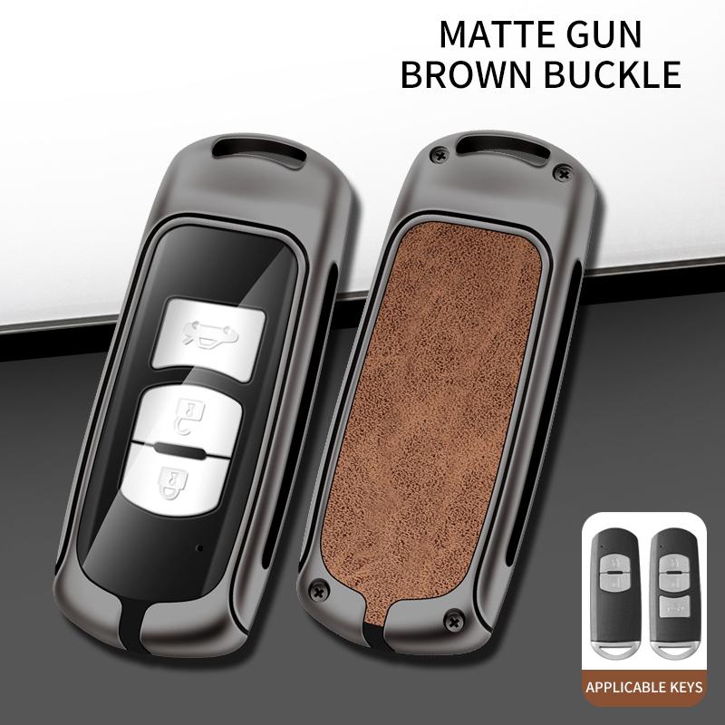 Metal Leather Car Key Case For Mazda 2 3 5 6 Gh Gj Cx3 Cx5 Cx9 Cx-5 Cx Accessories Holder Shell Protect Set Car-Styling
