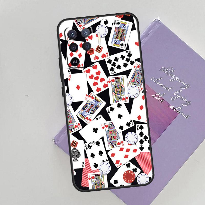 CASINO PLAYING CARDS COLLECTION Phone Case For Oppo A54 A74 A94 A15 A16 A17 A52 A72 A76 A96 A57 A58 A78 A98 A53S Cover Case