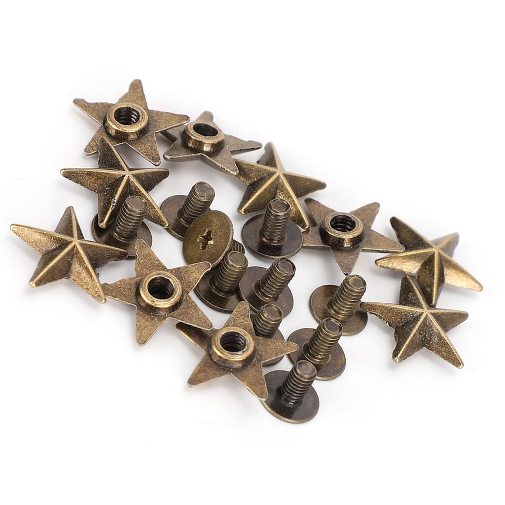 Star Shape Rivet Studs DIY Clothes Shoes Decoration Accessories with Screws 14mm