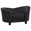 Pet Sofa In Black 69 X 49 X 40 Cm Plush and Faux Leather
