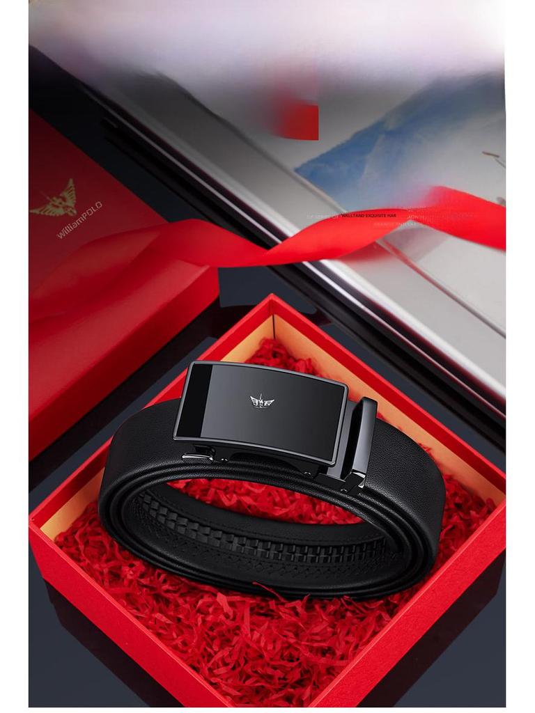 Paul Men's High-Grade Leather Automatic Buckle Belt - Sleek Business Style