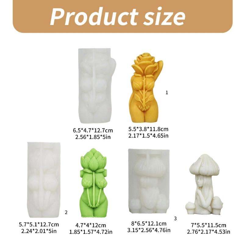 Rose Mushroom Body Silicones Mould Human Body Candle Molds Casting Mould Ornament Molds Craft Supplies Epoxy Resin Molds