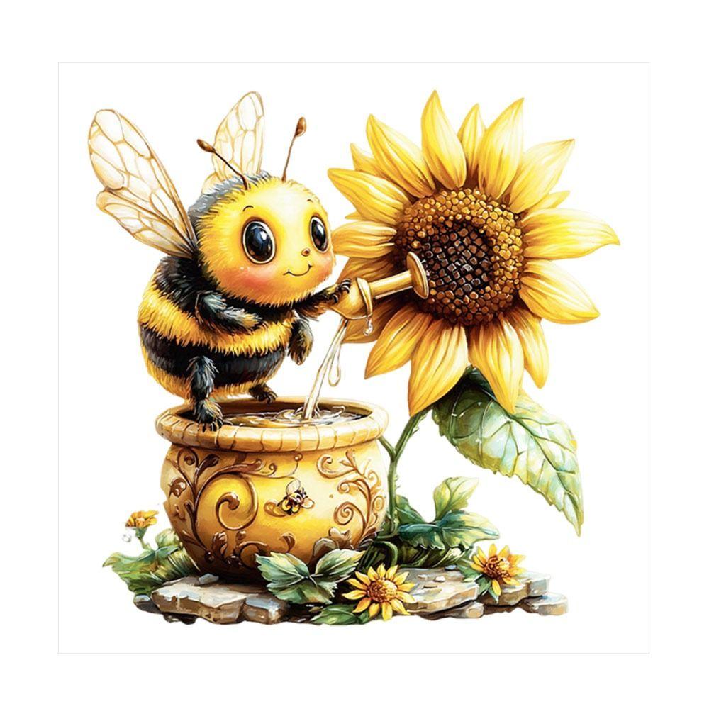 Double Sides Decorative Sticker Cartoon Bee Sunflower Electrostatic Decals Home Decoration